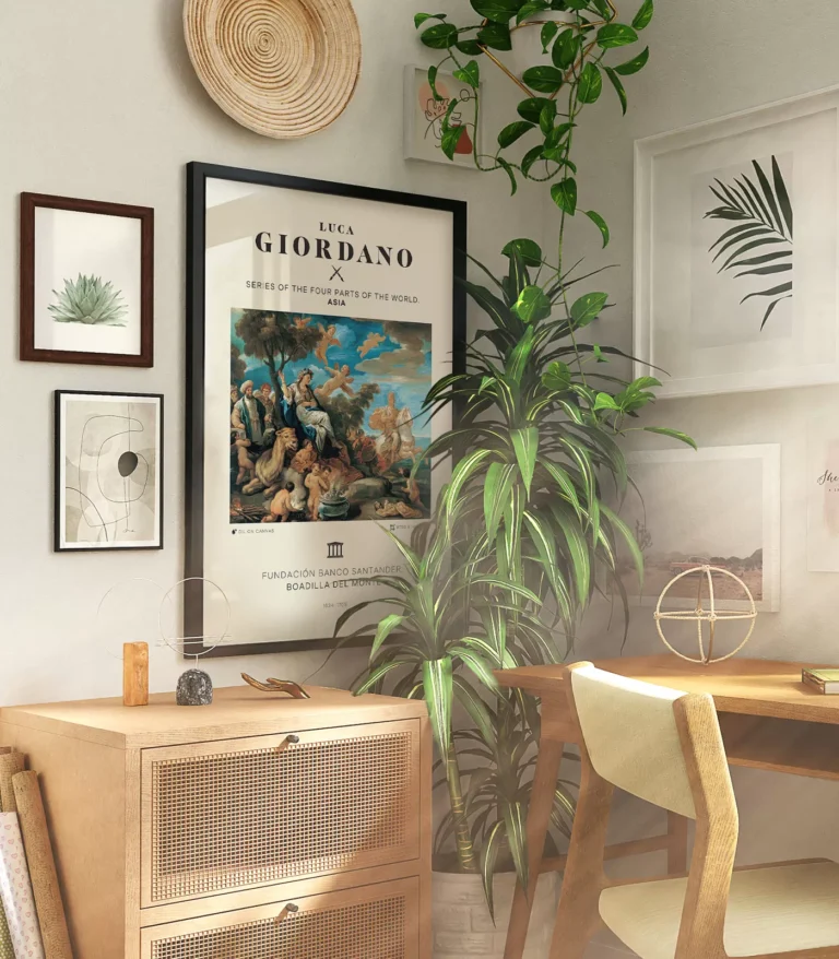 Mid-century modern Luca Giordano Series of the Four Parts of the World Asia poster