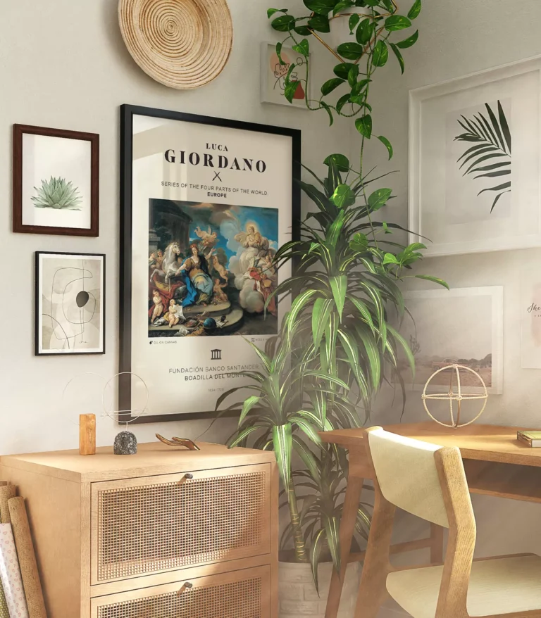 Mid-century modern Luca Giordano Series of the Four Parts of the World Europe poster