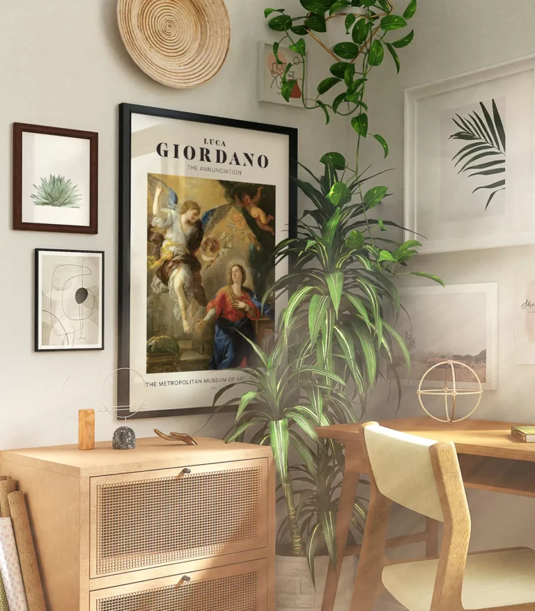 Mid-century modern Luca Giordano The Annunciation poster