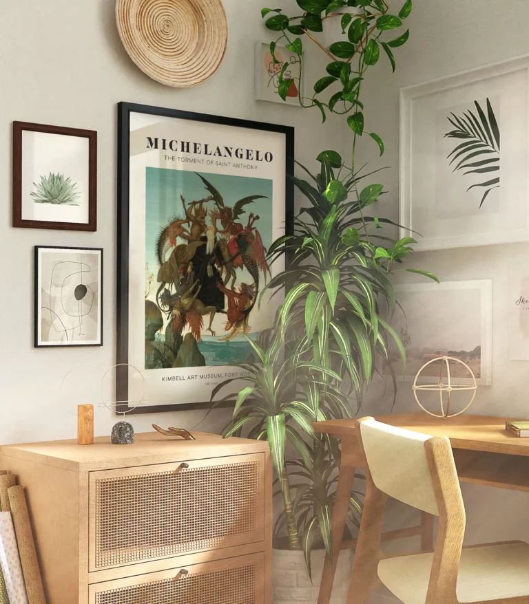 Mid-century modern Michelangelo The Torment of Saint Anthony poster