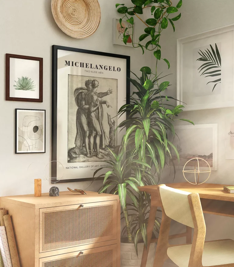 Mid-century modern Michelangelo The Rape of Ganymede poster