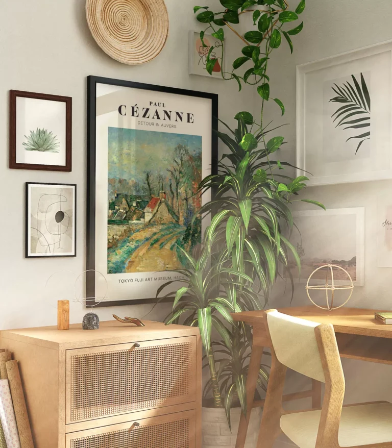 Mid-century modern Paul Cézanne Detour in Auvers poster