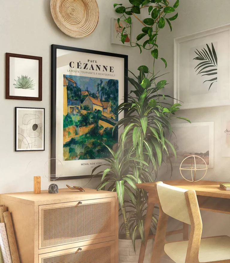 Mid-century modern Paul Cézanne La Route tournante à Montgeroult poster