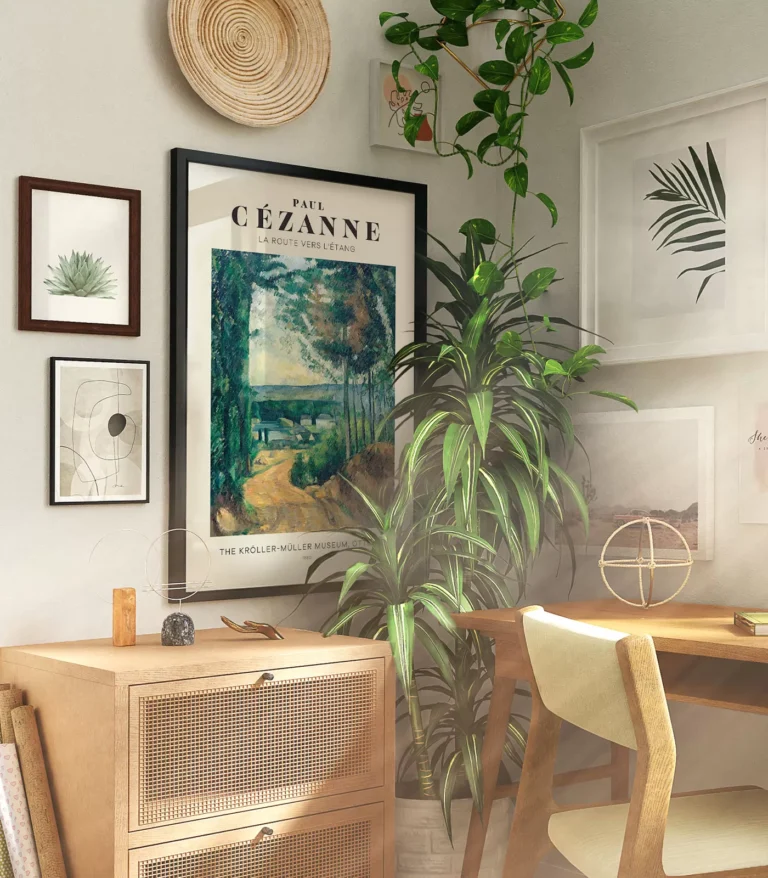 Mid-century modern Paul Cézanne La Route Vers L'étang poster