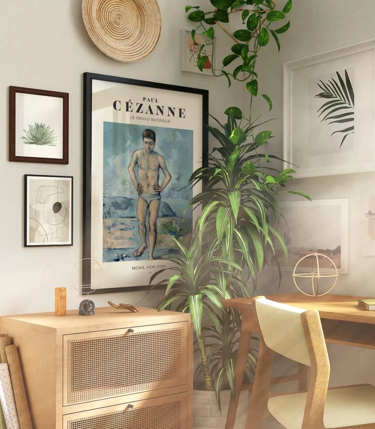 Mid-century modern Paul Cézanne Le Grand Baigneur poster