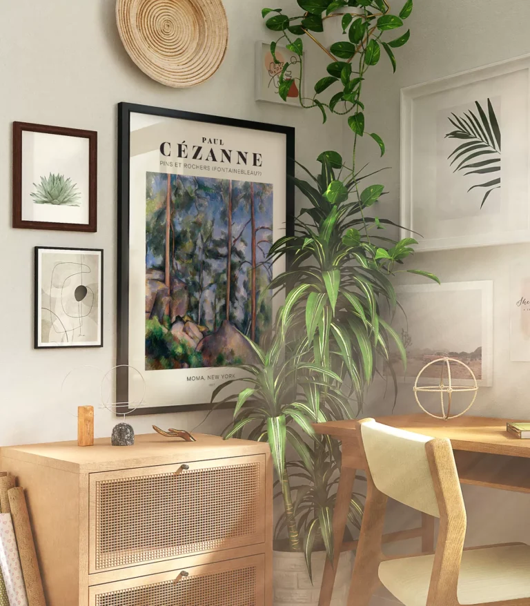 Mid-century modern Paul Cézanne Pins et Rochers poster