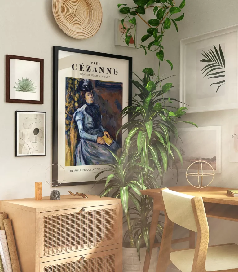 Mid-century modern Paul Cézanne Seated Woman in Blue poster