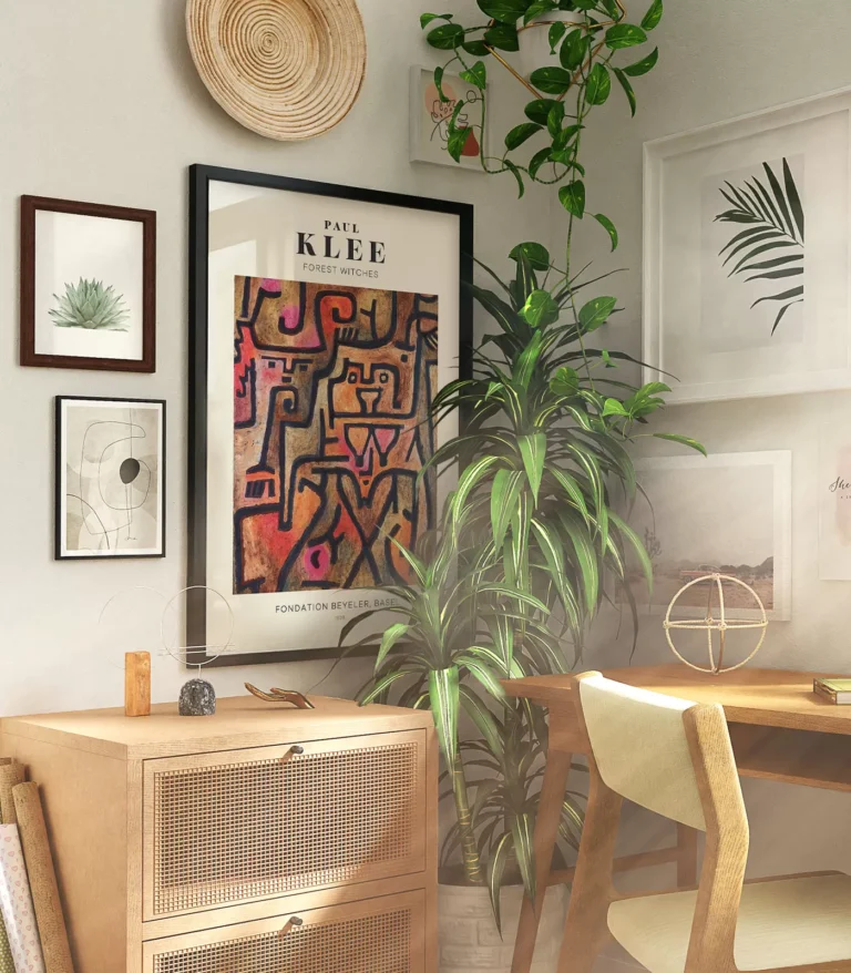 Mid-century modern Paul Klee Forest Witches poster