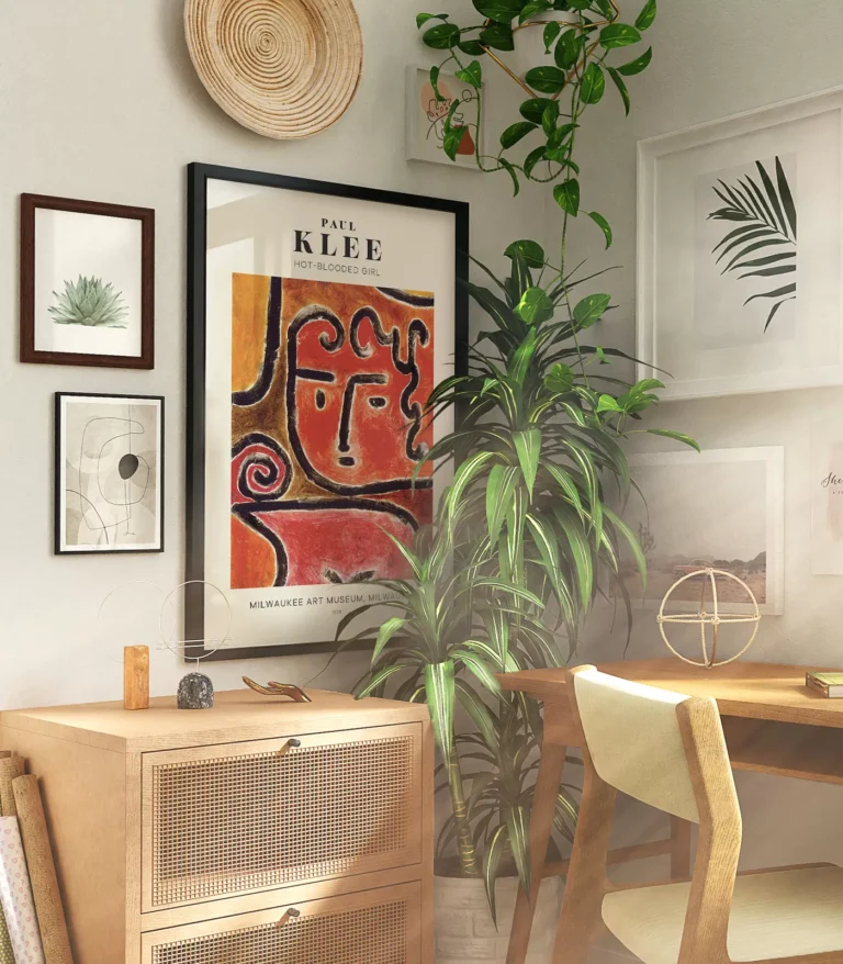 Mid-century modern Paul Klee Hot Blooded Girl poster