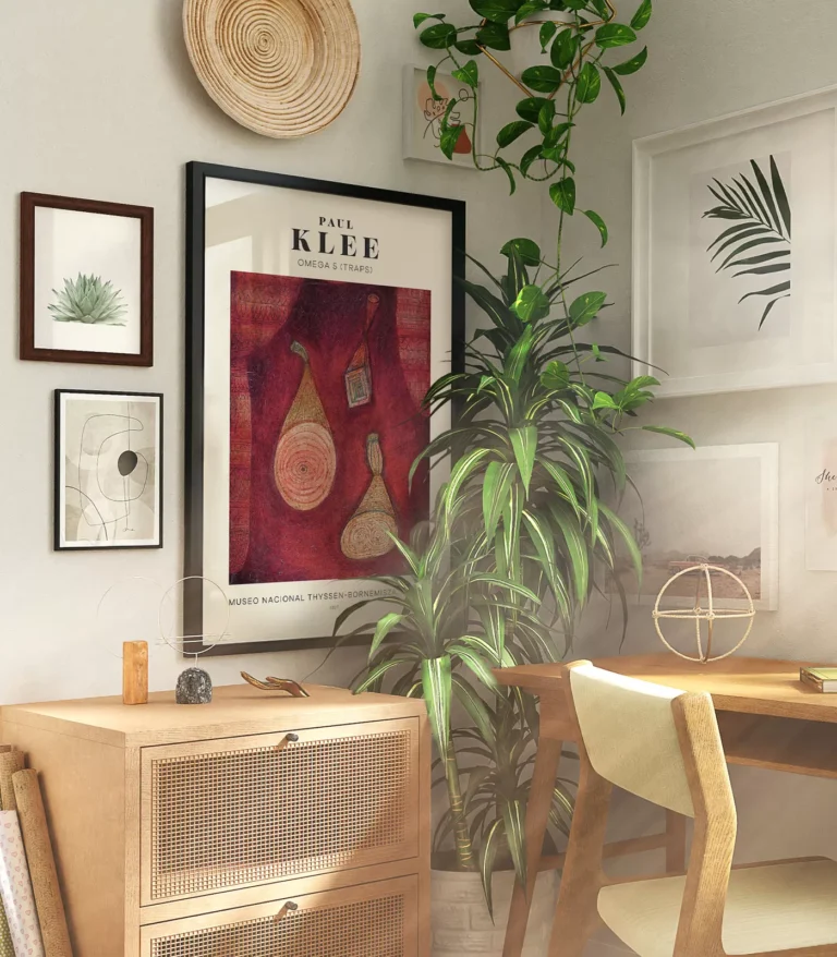 Mid-century modern Paul Klee Omega 5 (Traps) poster