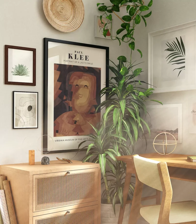 Mid-century modern Paul Klee Portrait of a Lady's Smile poster