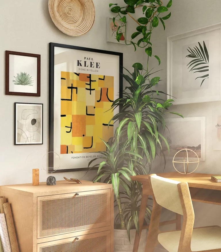 Mid-century modern Paul Klee Signs In Yellow poster