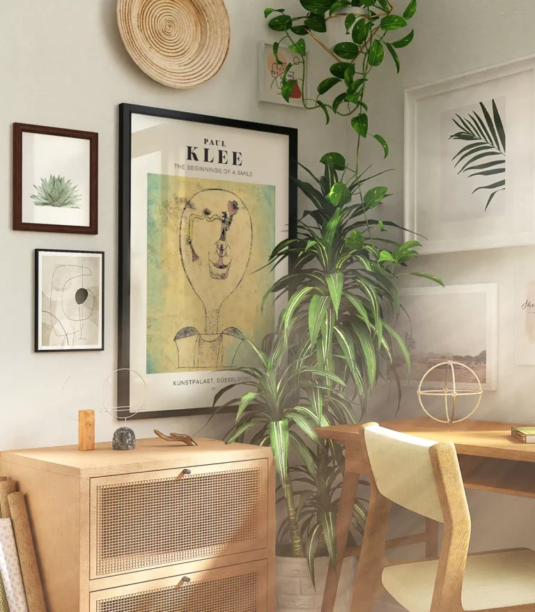 Mid-century modern Paul Klee The Beginnings of a Smile poster