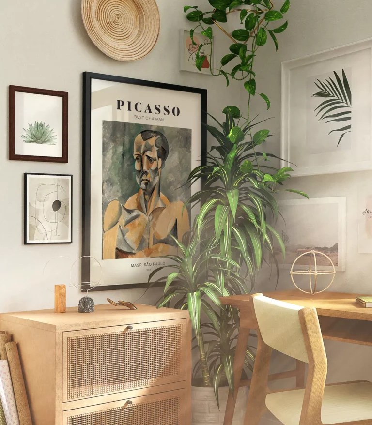 Mid-century modern Pablo Picasso Bust of a Man poster