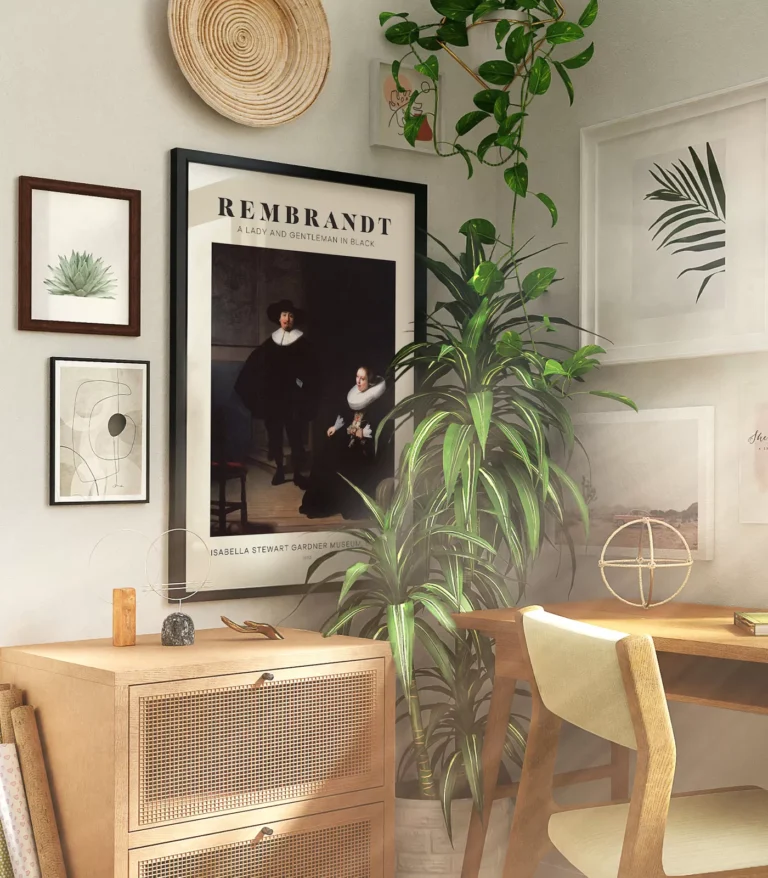 Mid-century modern Rembrandt A Lady and Gentleman in Black poster