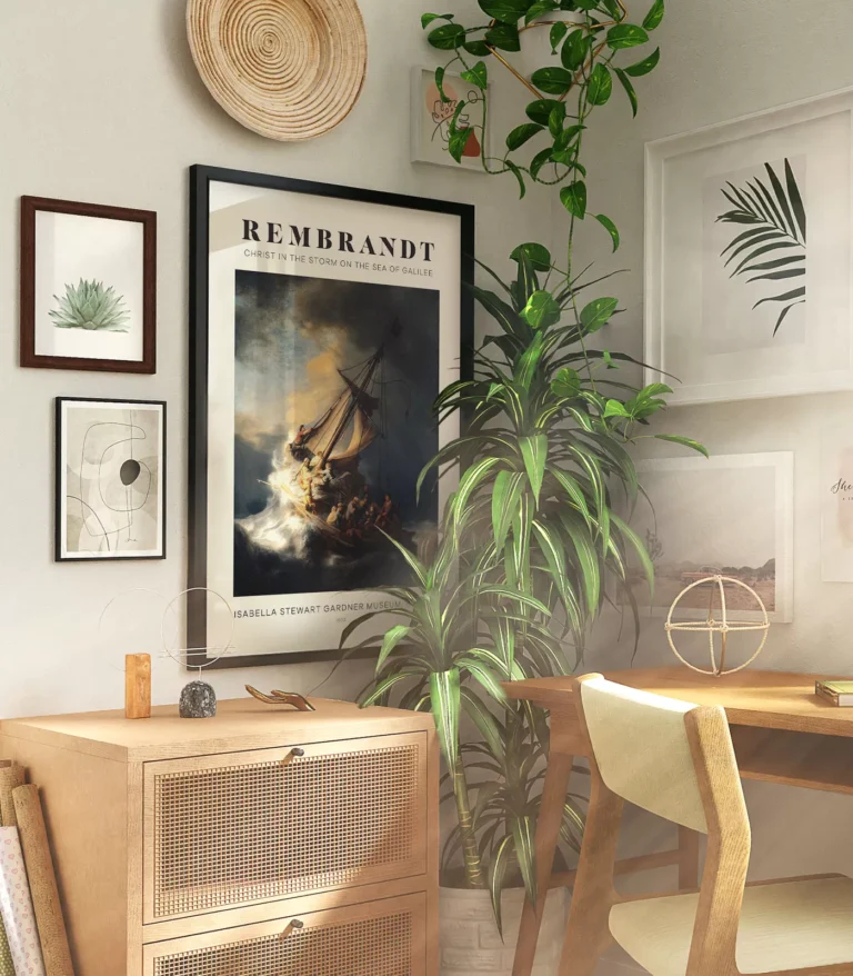 Mid-century modern Rembrandt Christ in the Storm on the Sea of Galilee poster