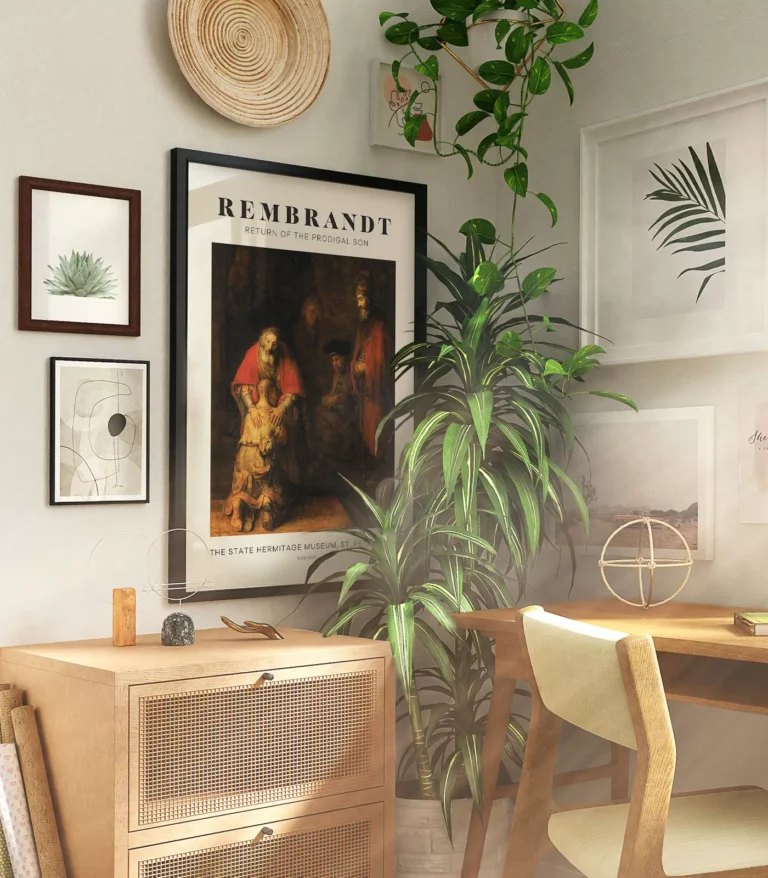 Mid-century modern Rembrandt Return of the Prodigal Son poster