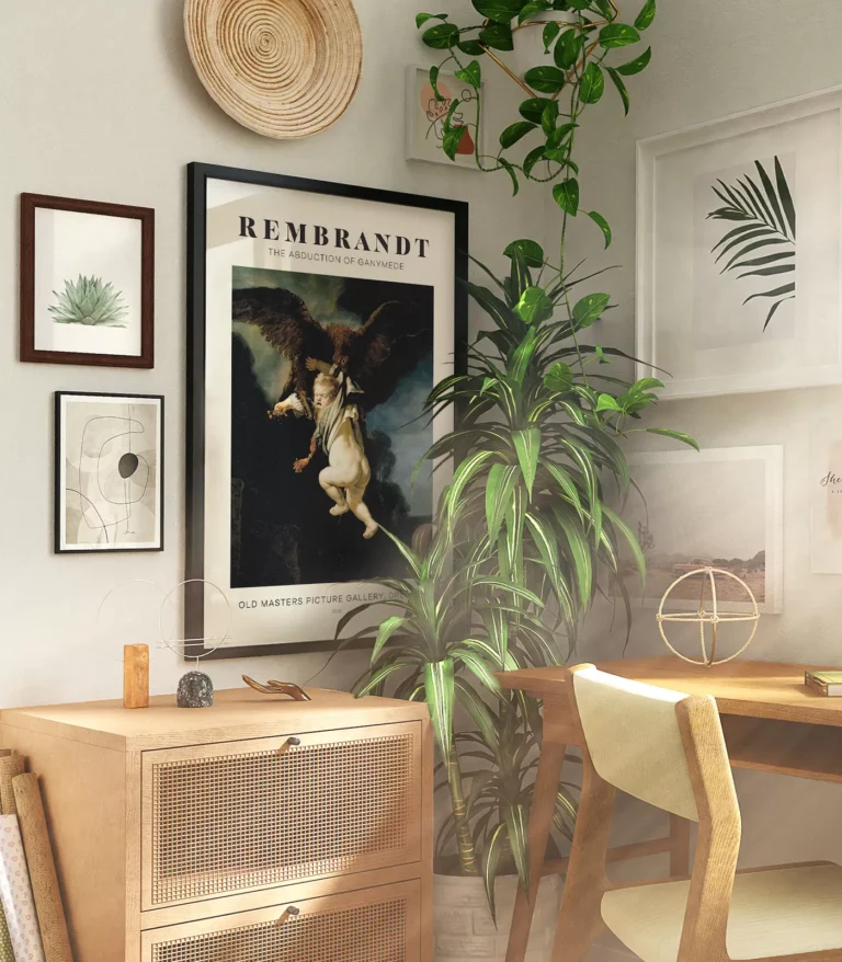 Mid-century modern Rembrandt The Abduction of Ganymede poster