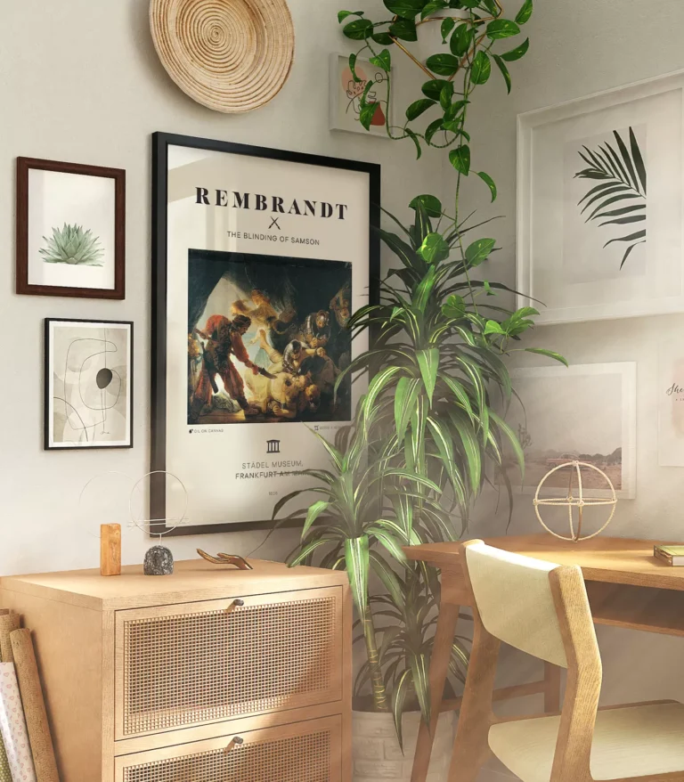 Mid-century modern Rembrandt The Blinding of Samson poster