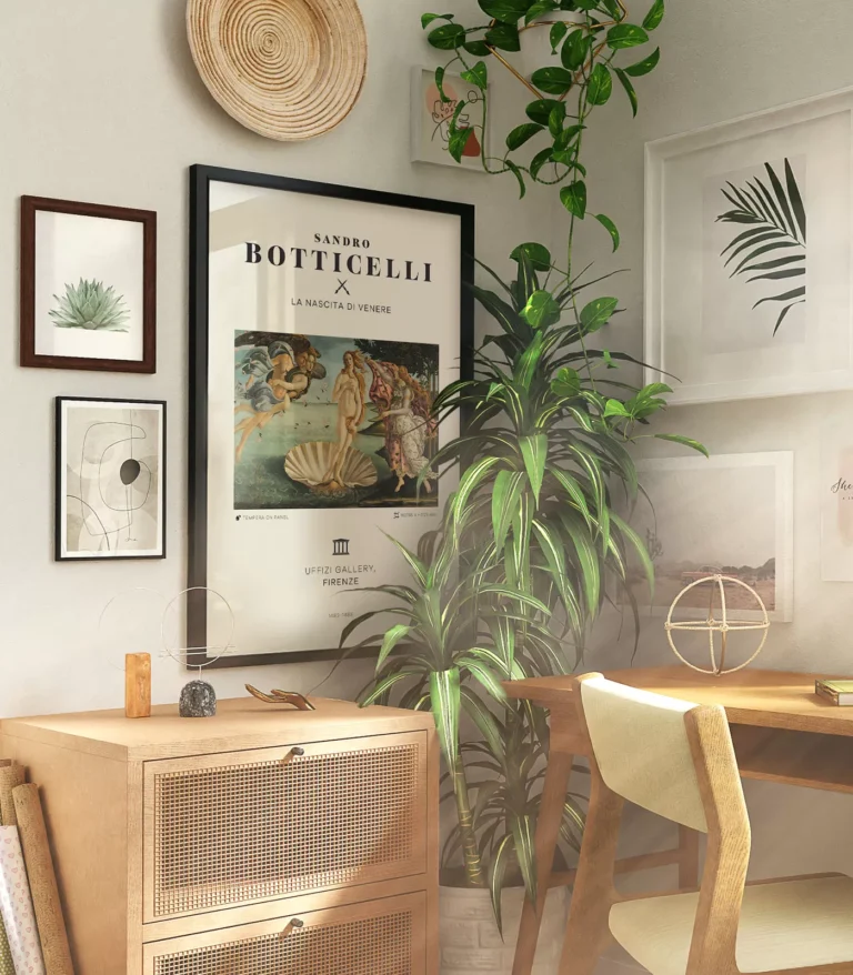 Mid-century modern Sandro Botticelli La Nascita di Venere (The Birth of Venus) poster