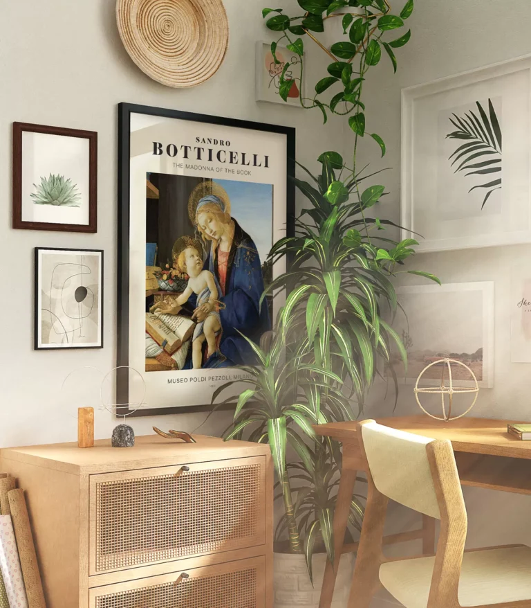 Mid-century modern Sandro Botticelli The Madonna of the Book poster