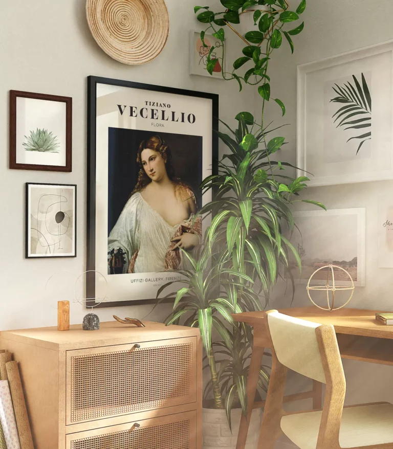 Mid-century modern Vecellio Flora poster