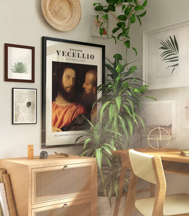 Mid-century modern Vecellio The Tribute Money poster