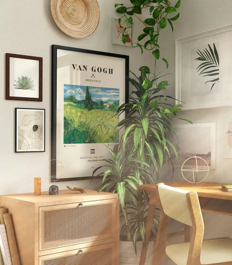 Mid-century modern Vincent van Gogh Green Field poster