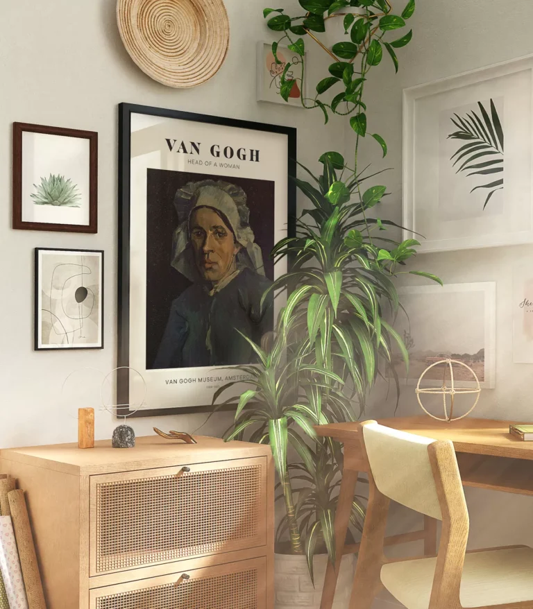 Mid-century modern Vincent van Gogh Head of a Woman poster