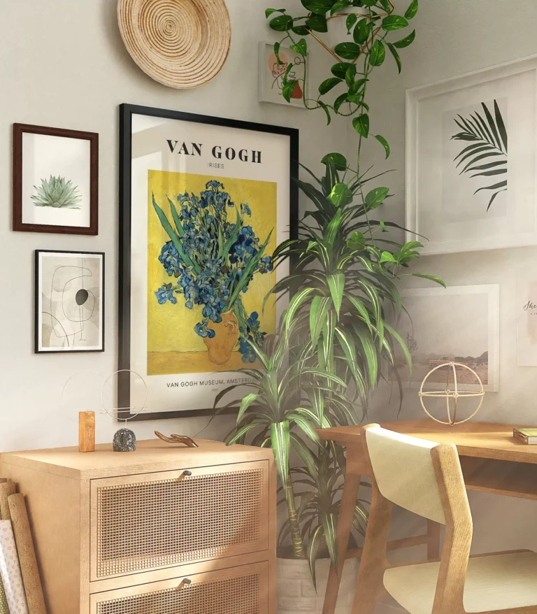 Mid-century modern Vincent van Gogh Irises poster