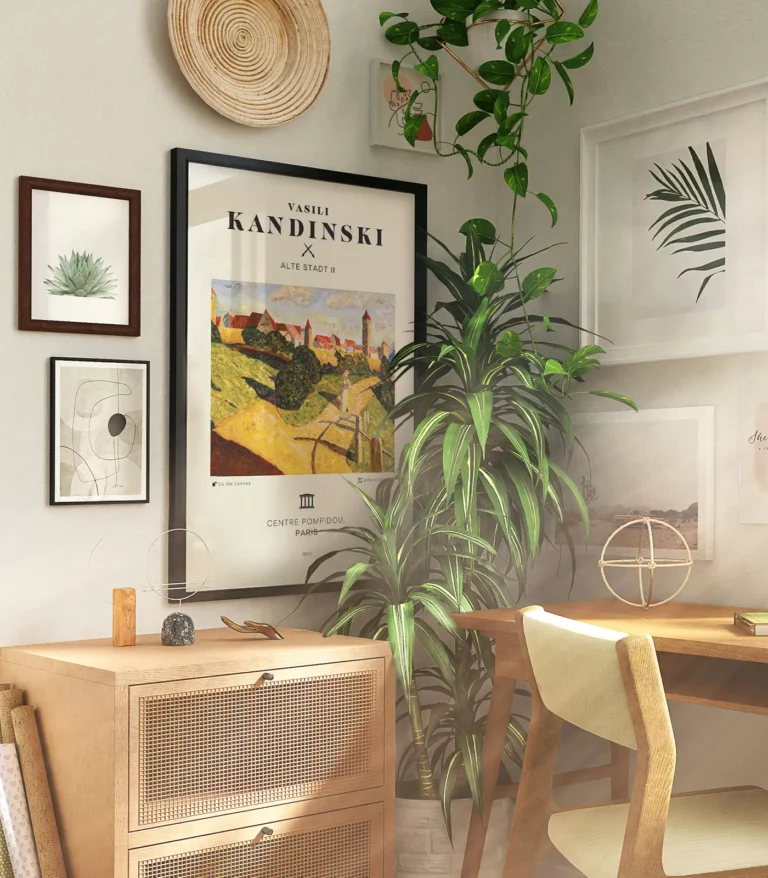 Mid-century modern Vasili Kandinski Alte Stadt II (Old Town II) poster