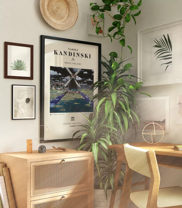 Mid-century modern Vasili Kandinski Mühle, Holland poster