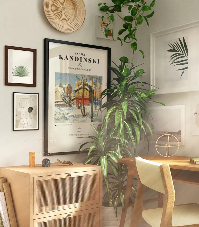 Mid-century modern Vasili Kandinski Winter in Schwabing poster