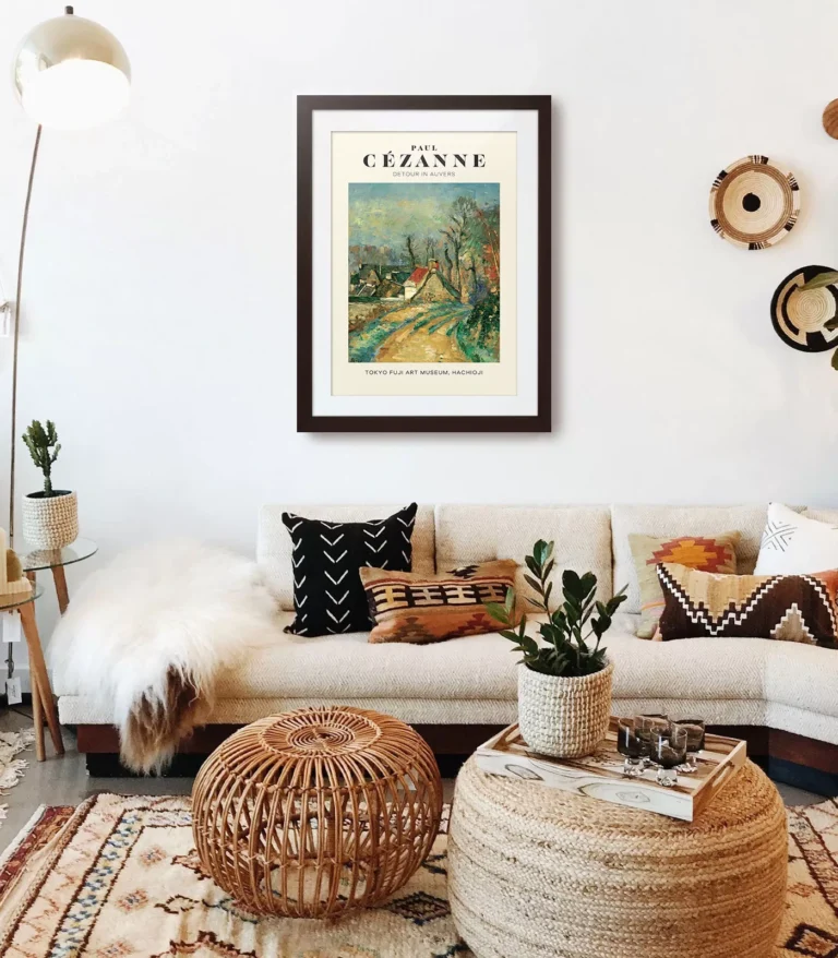 Mid-century modern Paul Cézanne Detour in Auvers poster