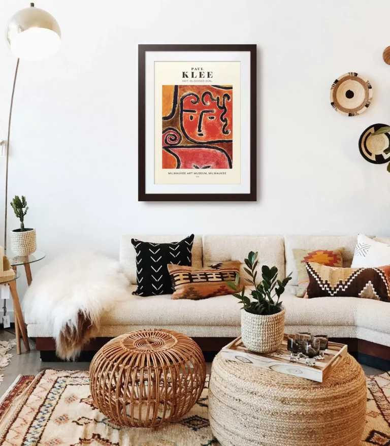 Mid-century modern Paul Klee Hot Blooded Girl poster