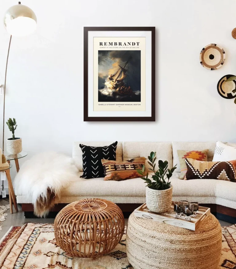 Mid-century modern Rembrandt Christ in the Storm on the Sea of Galilee poster