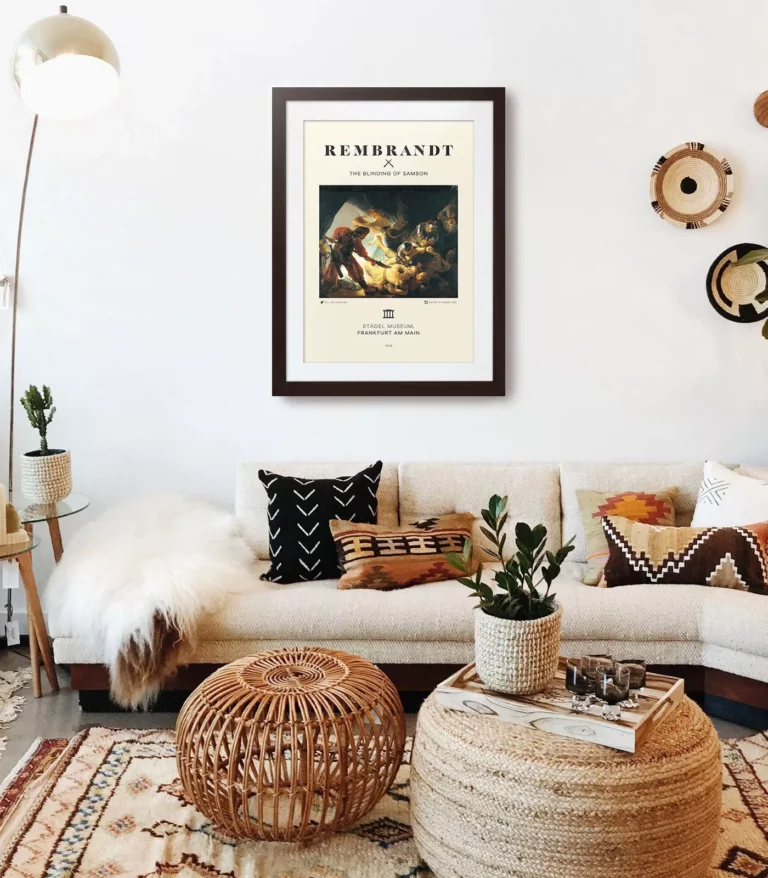 Mid-century modern Rembrandt The Blinding of Samson poster