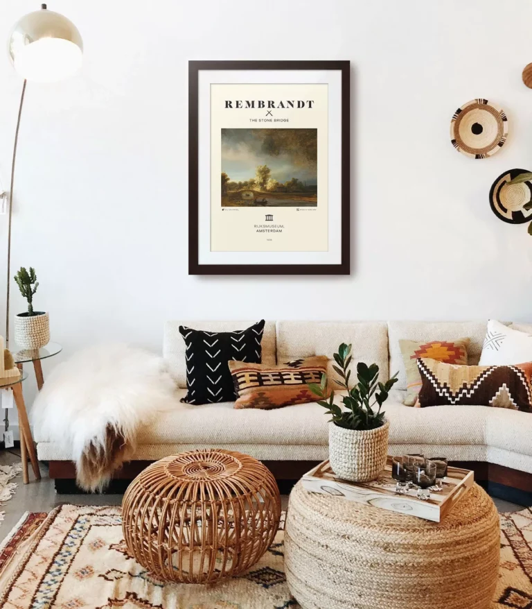 Mid-century modern Rembrandt The Stone Bridge poster