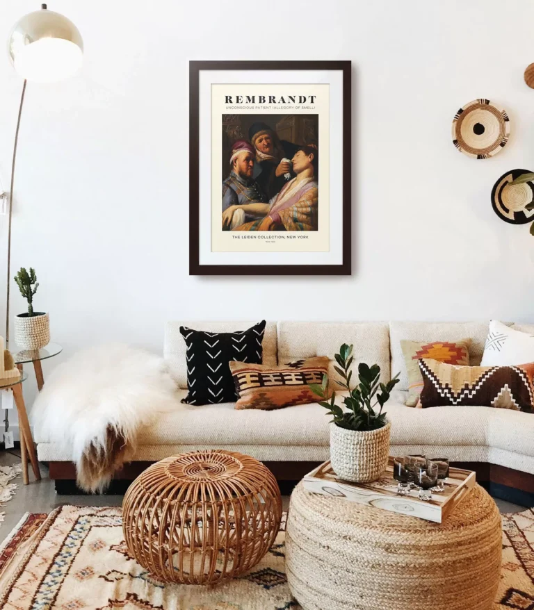 Mid-century modern Rembrandt Unconscious Patient (Allegory of Smell) poster