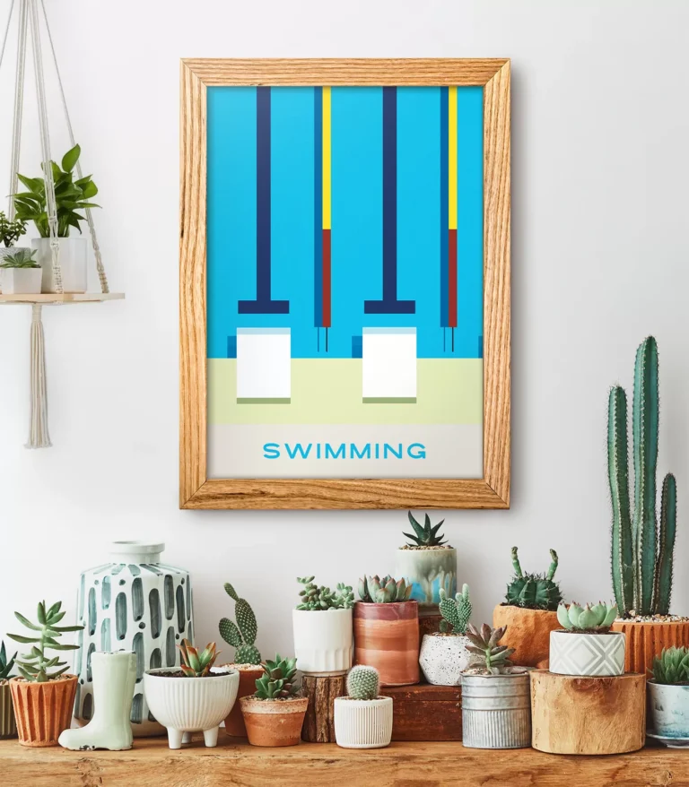 Mid-century modern Swimming poster