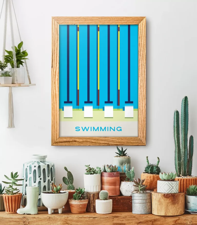 Mid-century modern Swimming poster