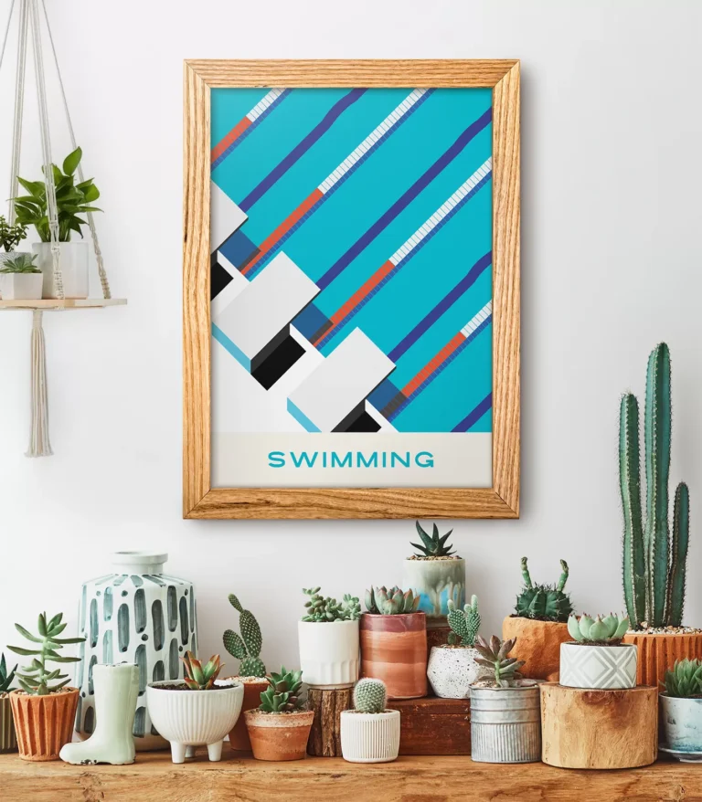 Mid-century modern Swimming poster