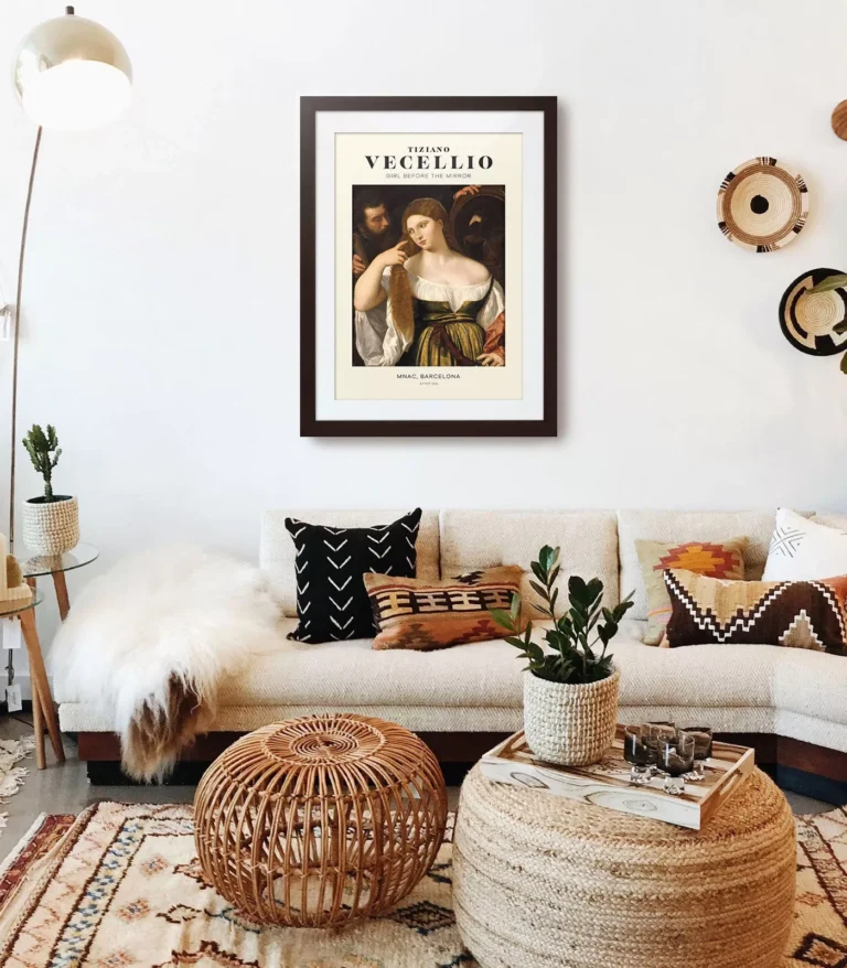 Mid-century modern Vecellio Girl Before the Mirror poster