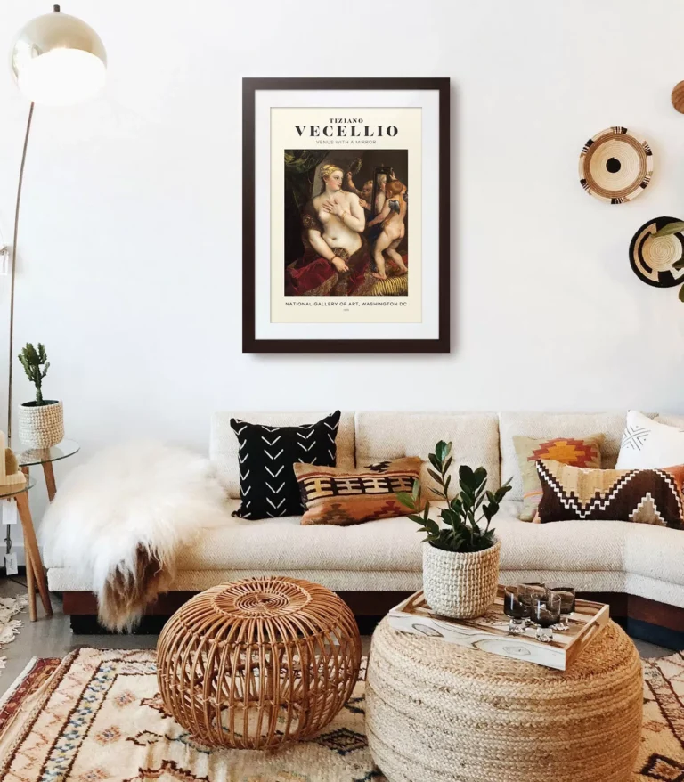 Mid-century modern Vecellio Venus with a Mirror poster