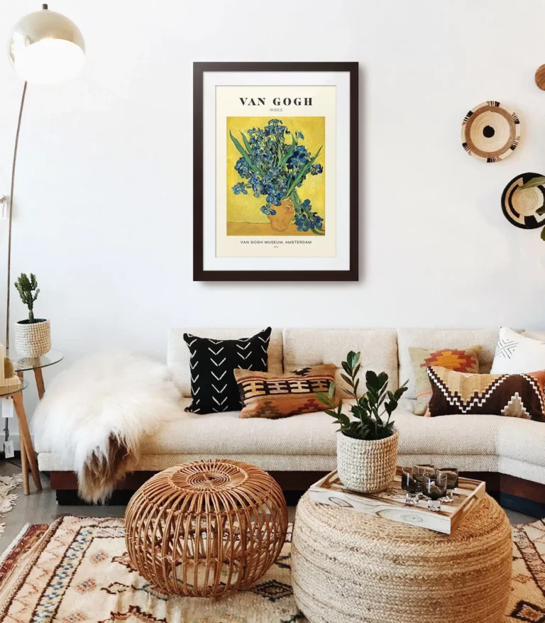 Mid-century modern Vincent van Gogh Irises poster