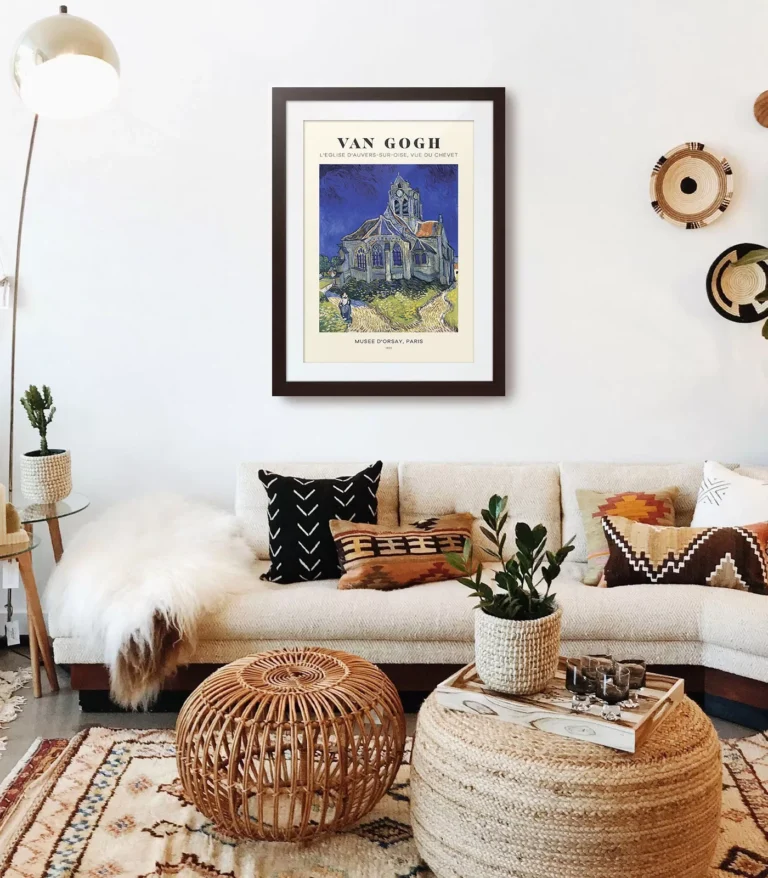 Mid-century modern Vincent van Gogh The Church at Auvers poster