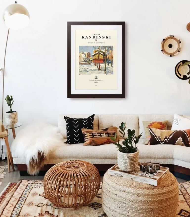 Mid-century modern Vasili Kandinski Winter in Schwabing poster