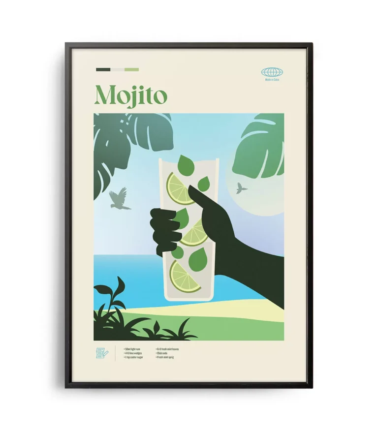 Mid-century modern Mojito Cocktail poster