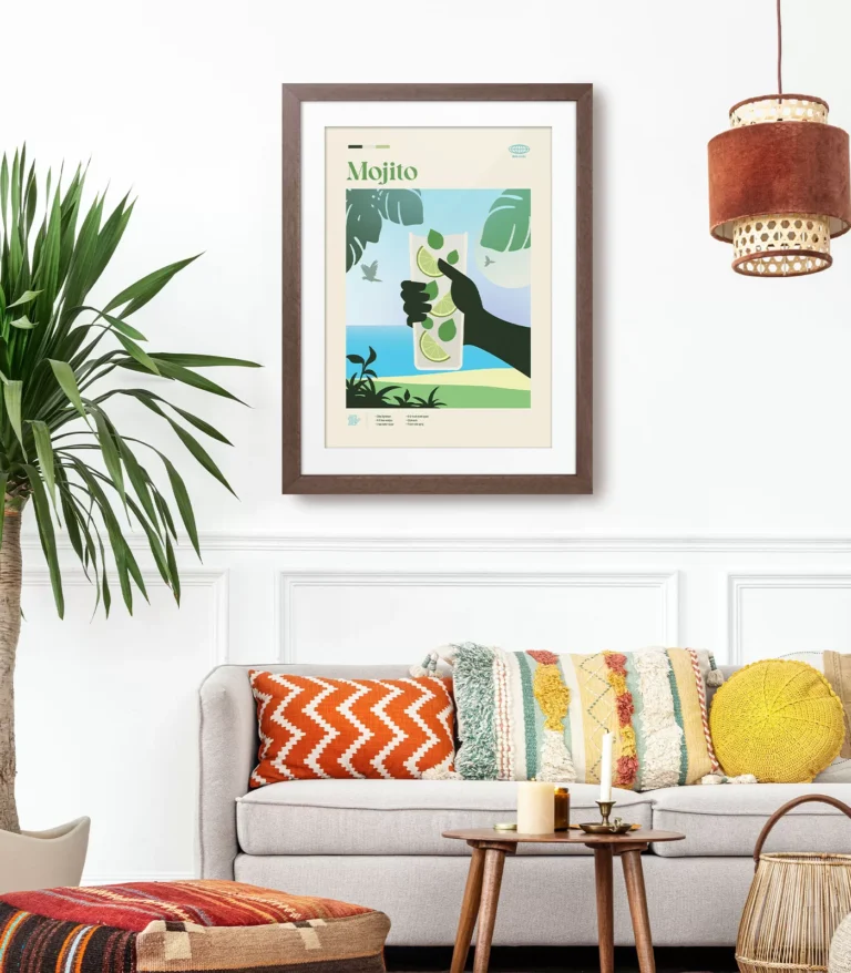 Mid-century modern Mojito Cocktail poster