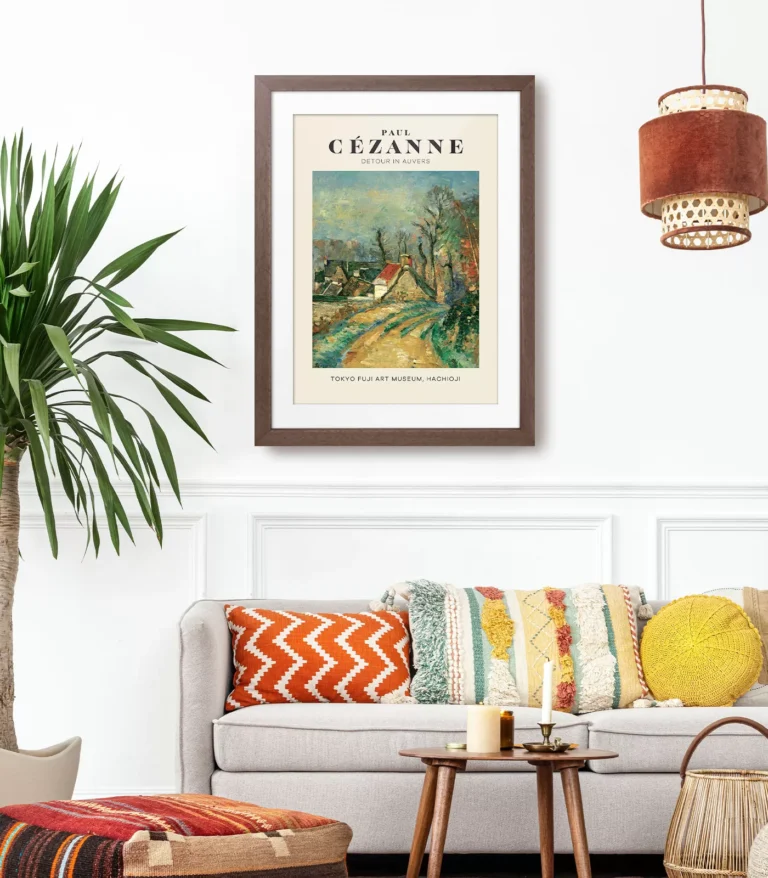 Mid-century modern Paul Cézanne Detour in Auvers poster